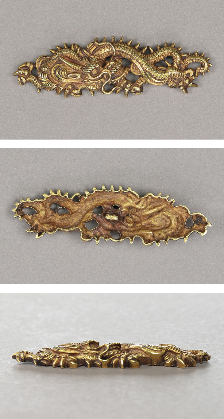 金無垢目貫：這龍図 Kinmuku Menuki:Hairyu Zu