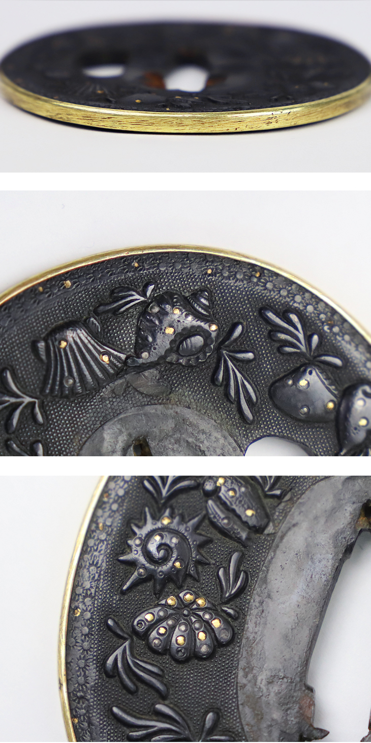 鍔：藻貝尽図 Tsuba:Mogai Zukushi Zu