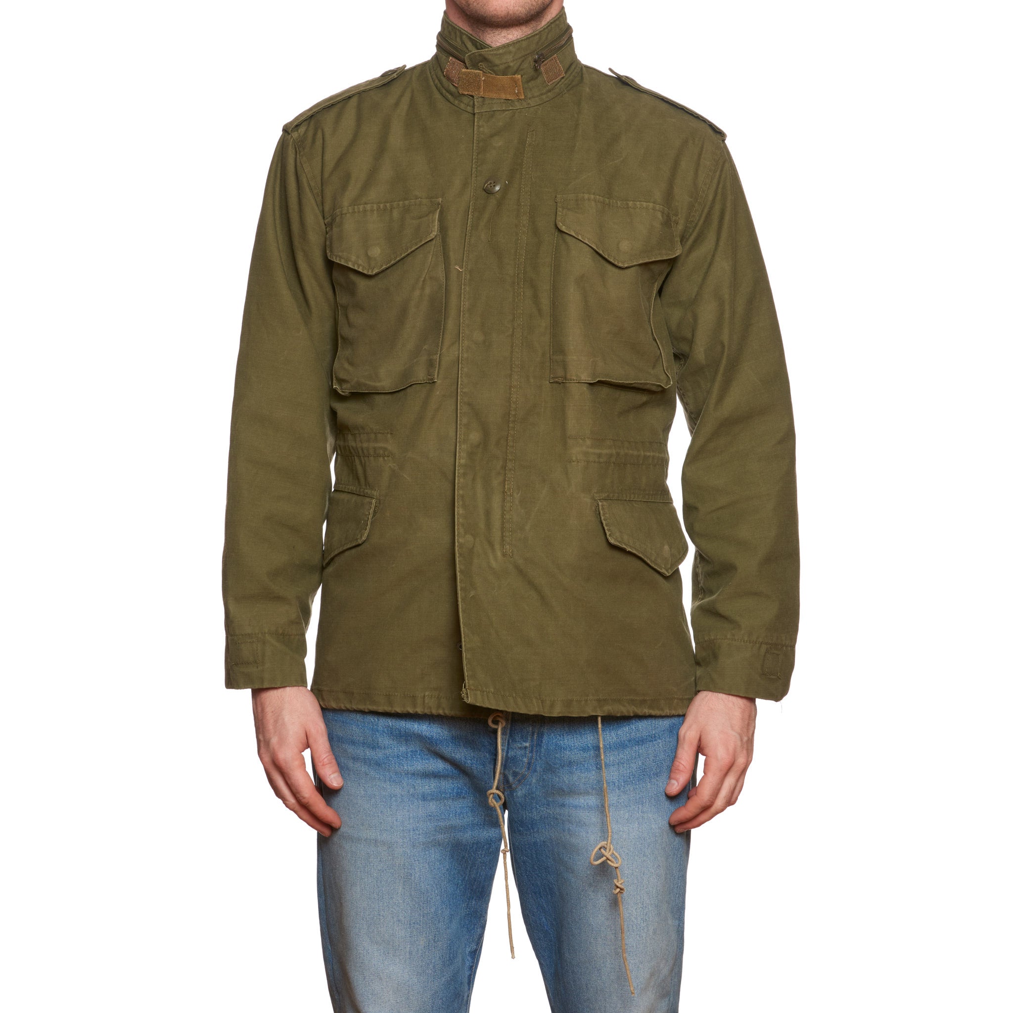 Vintage ALPHA INDUSTRIES M-65 Olive Cotton Military Field Jacket Size