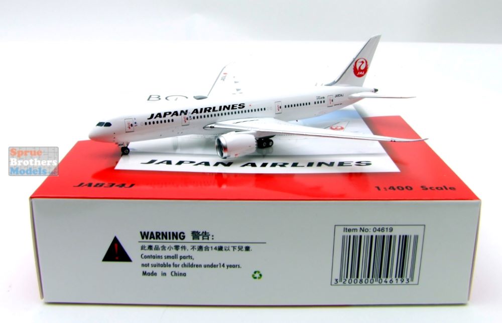 PHX04619 1:400 Phoenix Model Japan Airlines B787-8 Reg #JA834J