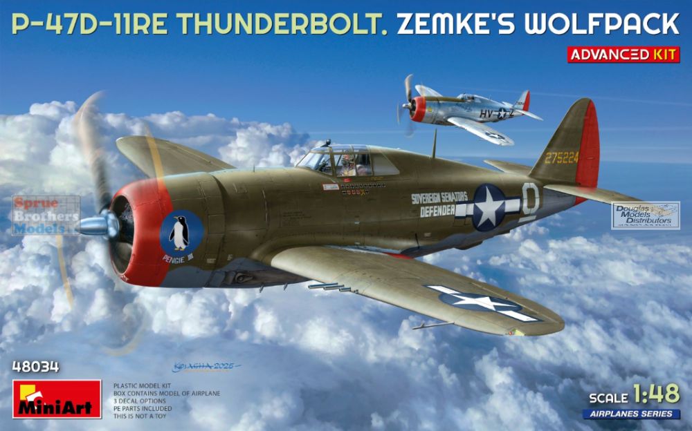 MIA48034 1:48 Miniart P-47D-11RE Thunderbolt Razorback 'Zemke's