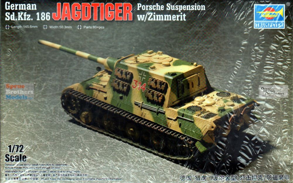 TRP07294 1:72 Trumpeter Sd.Kfz.186 Jagdtiger Porsche w/Zimmerit