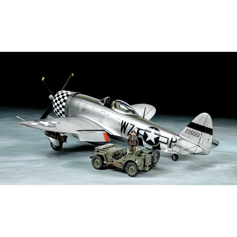 Republic P-47D Thunderbolt Bubbletop & Vehicle (1/48) 25214