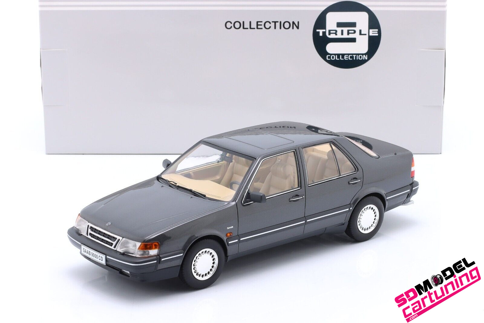 1:18 Saab 9000 CD Turbo - 1990 - Grijs Metallic - SDmodelcartuning.com