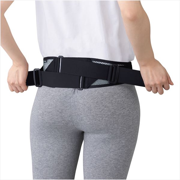腰部骨盤ベルト メッシュタイプ ブラック×グレー M-L: 工具・ワーク