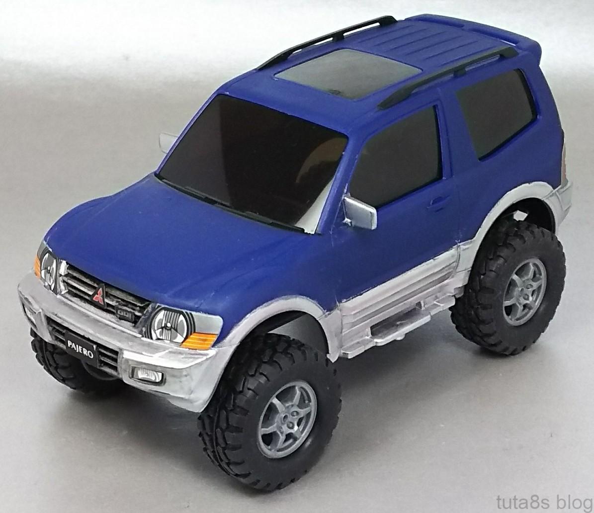 1/32ミニ四駆 パジェロV6 3500｣AR化できるコミカルミニ四駆です。