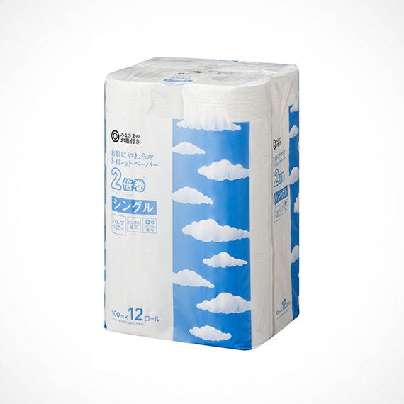 西友 - お肌にやわらかトイレットペーパー 2倍巻 シングル 100m×12