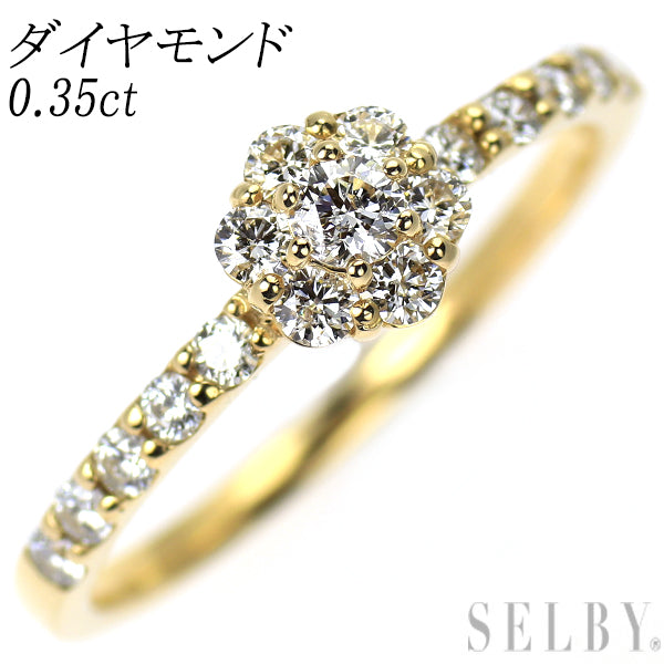 K18YG ダイヤモンド リング 0.35ct フラワー — セルビーオンラインストア