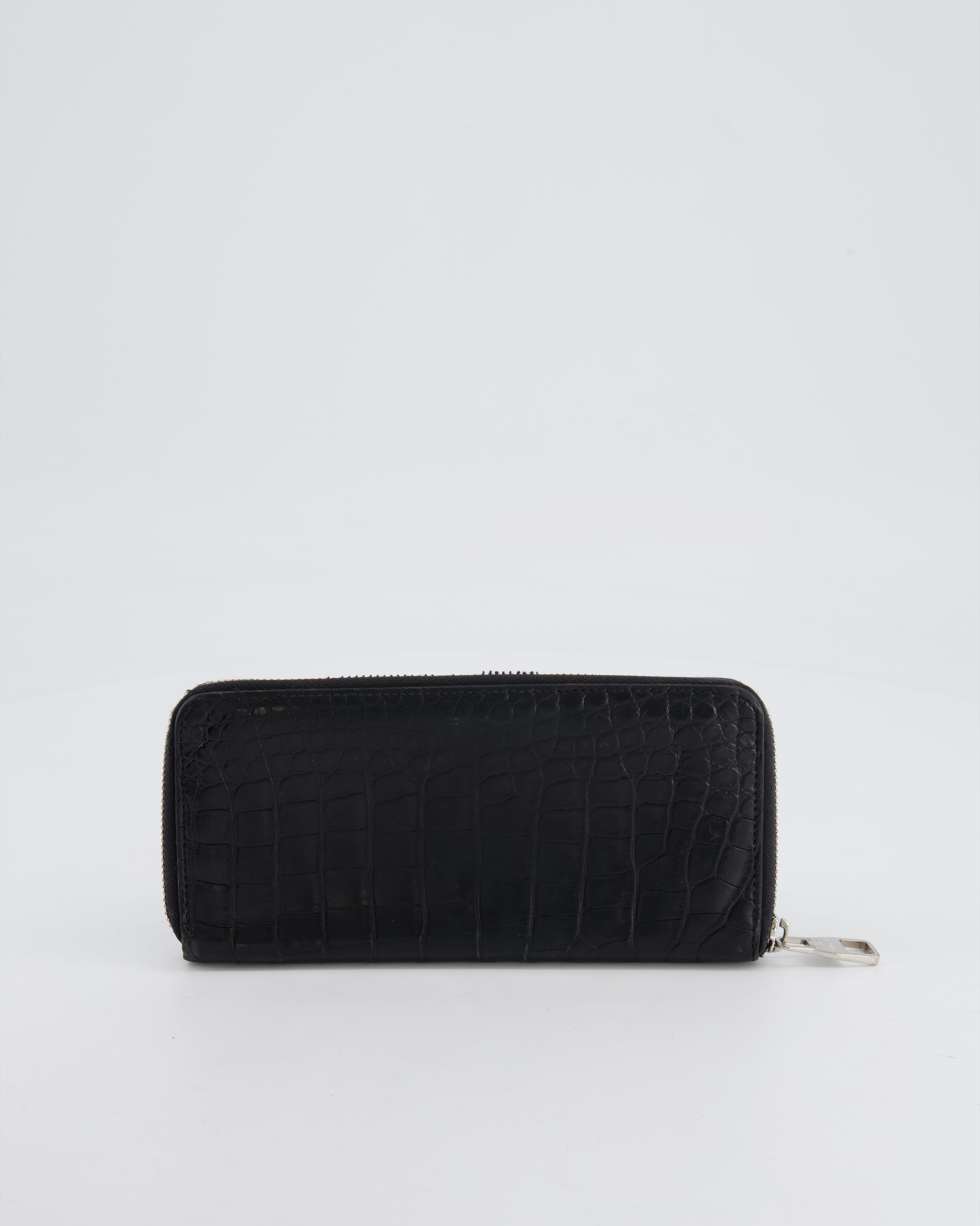 Louis Vuitton Black Crocodile Wallet with Silver Hardware – Sellier