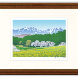 海に立つ立山連峰 - 版画家 小暮真望