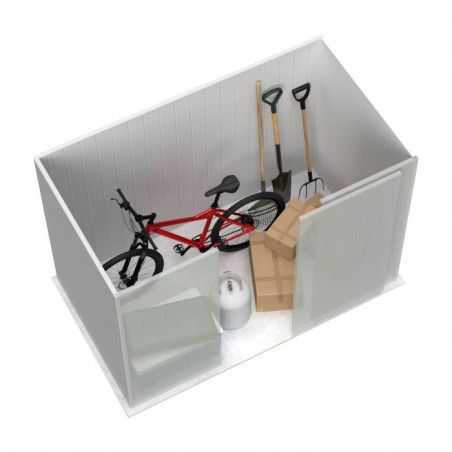Absco EZI Slider 7' x 5' Metal Storage Shed Kit - Woodland Gray