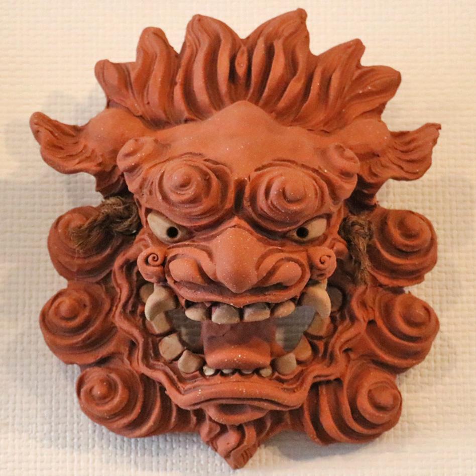面シーサー（面獅子）ペア 作 アトリエR