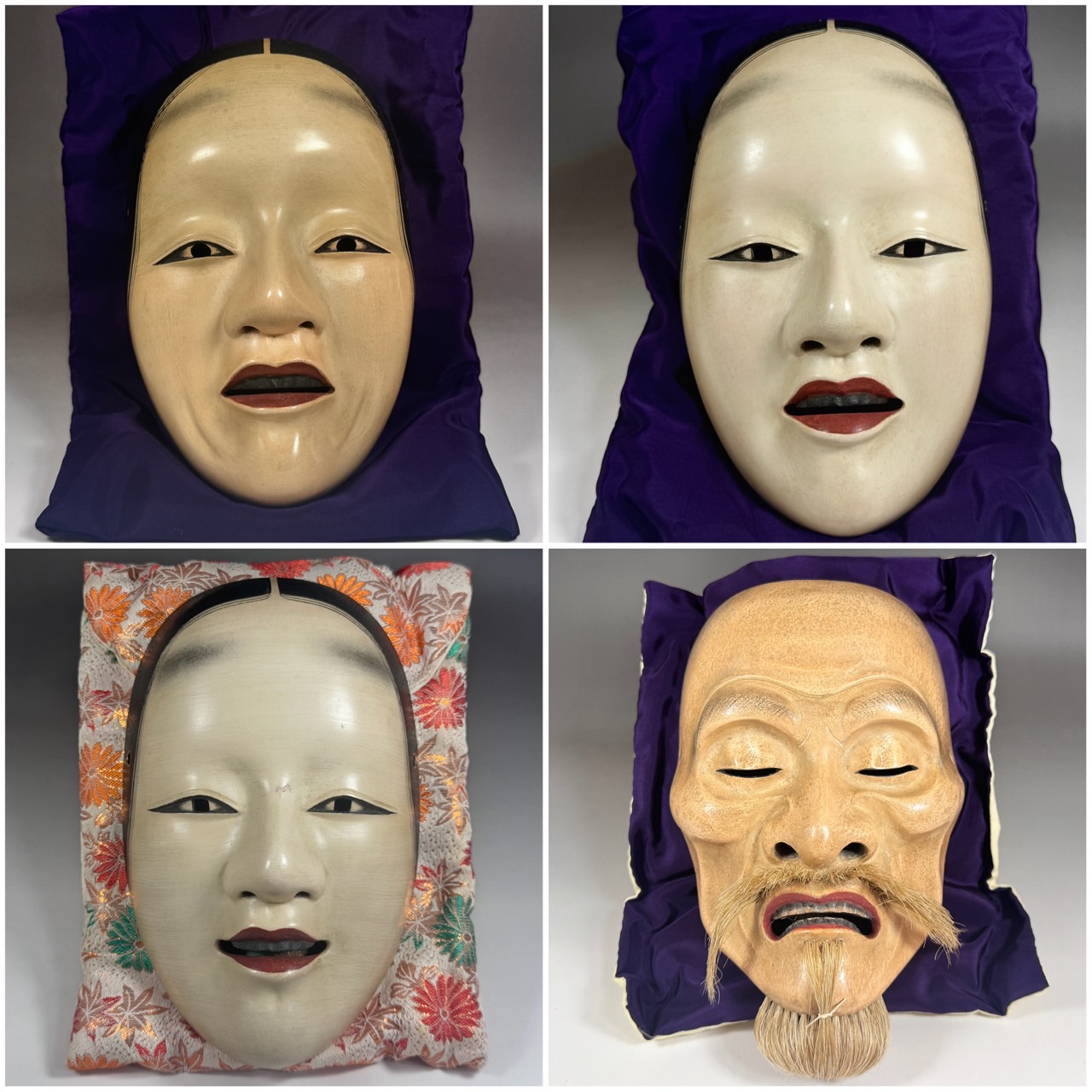 鈴木慶雲 彩色 能面 木彫 能楽 骨董品 | 新栄堂