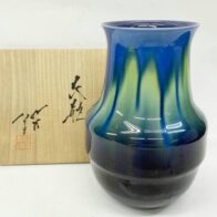 韓国人間文化財 柳海剛（柳根瀅） 高麗青磁象嵌雲鶴文梅瓶 大花瓶 | 新栄堂
