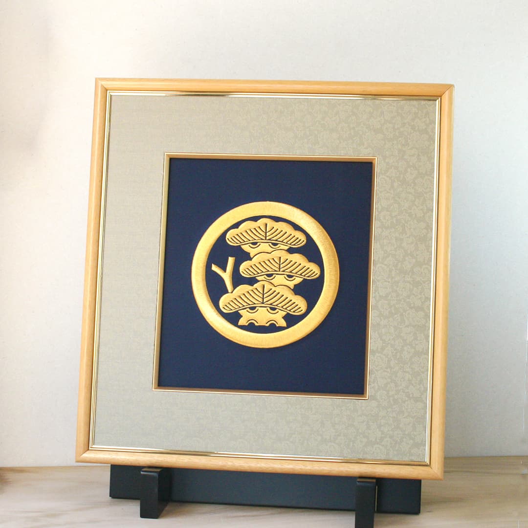 家紋刺繍額 -福- │家紋刺繍額 着物刺繍のことなら「京都の刺繍 三京」