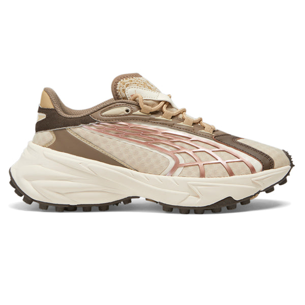 Shop Brown Womens Puma Spirex Squadron Metallic Lace Up Sneakers
