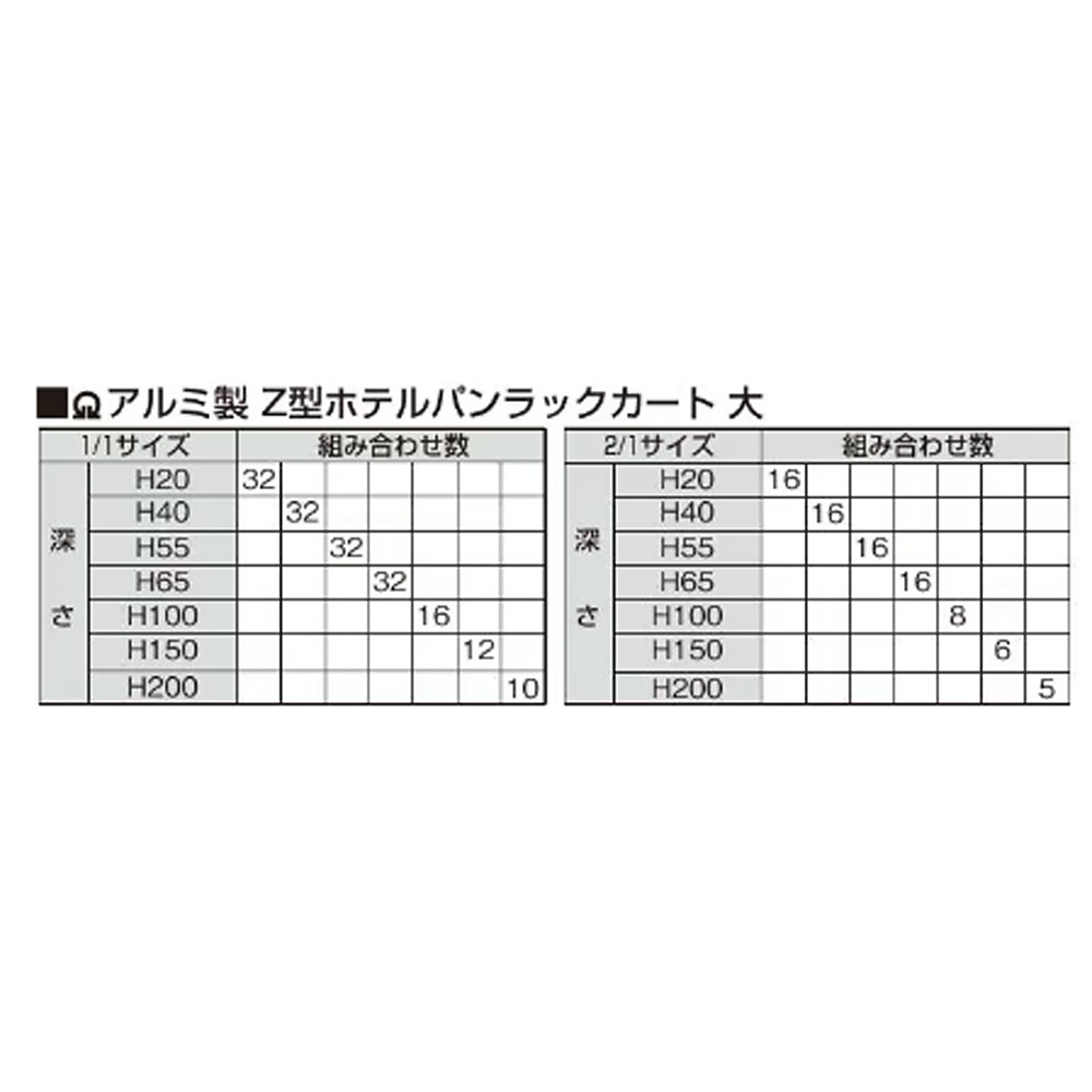 遠藤商事 SA アルミ製 ホテルパンラックカート Z型 大 - 調理器具のSHOKUBI