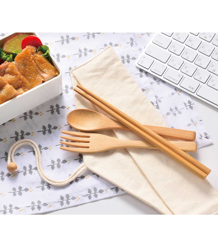 プラスチックスマート ナチュラルカトラリーセット｜最安値￥219