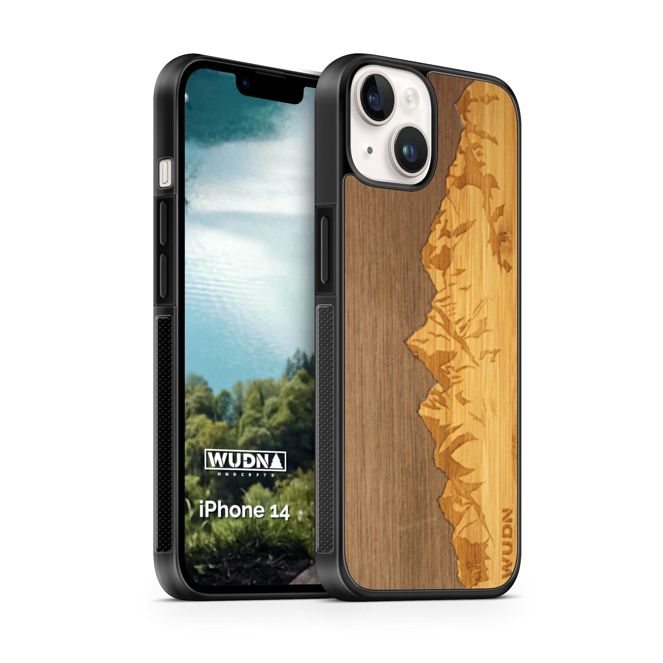 Wooden iPhone Case | Sawtooth Mountains Traveler Walnut Sky