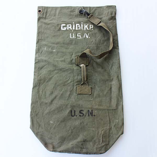 40s 米軍 U.S.N. ステンシル ハンドペイント キャンバス ダッフル
