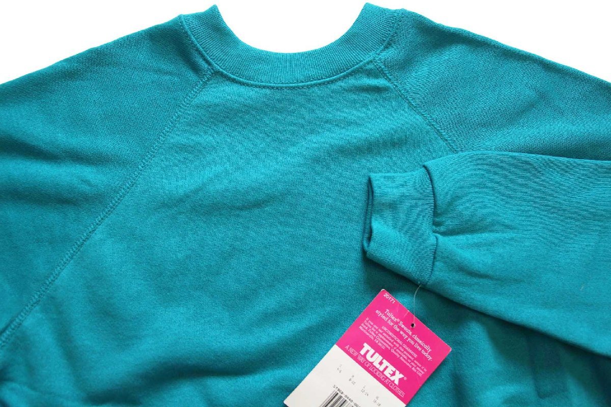 デッドストック☆90s USA製 TULTEX 無地 スウェット エメラルド