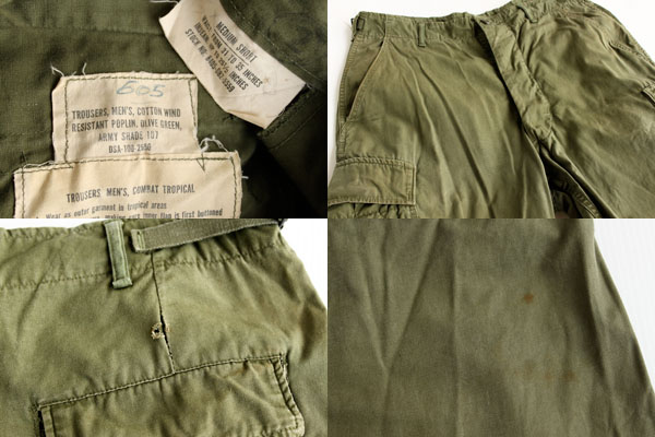 60s 米軍 U.S.ARMY ジャングルファティーグパンツ 3rd ノンリップ M-S