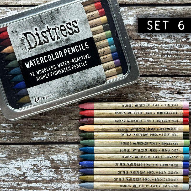 Tim Holtz Distress Watercolor Pencils Set 6 Ranger tdh83603