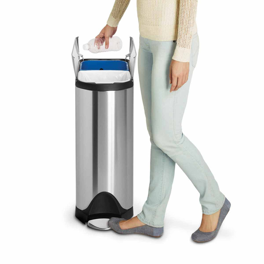 40L Dual Compartment Butterfly Step Can - Simplehuman