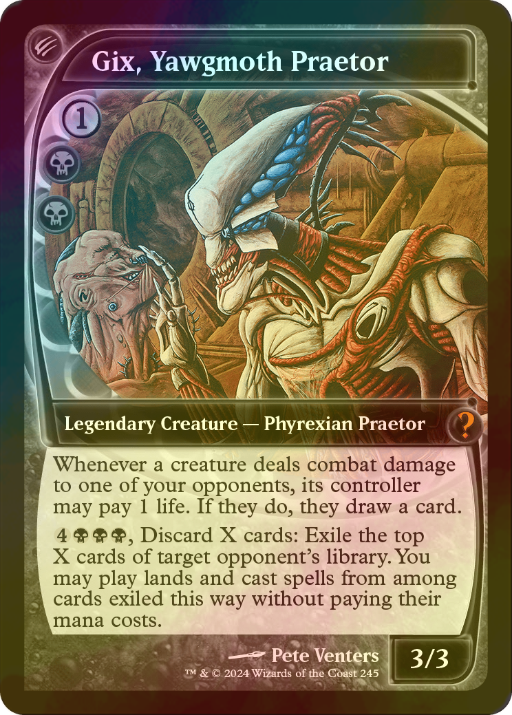 FOIL] ヨーグモスの法務官、ギックス/Gix, Yawgmoth Praetor (未来枠