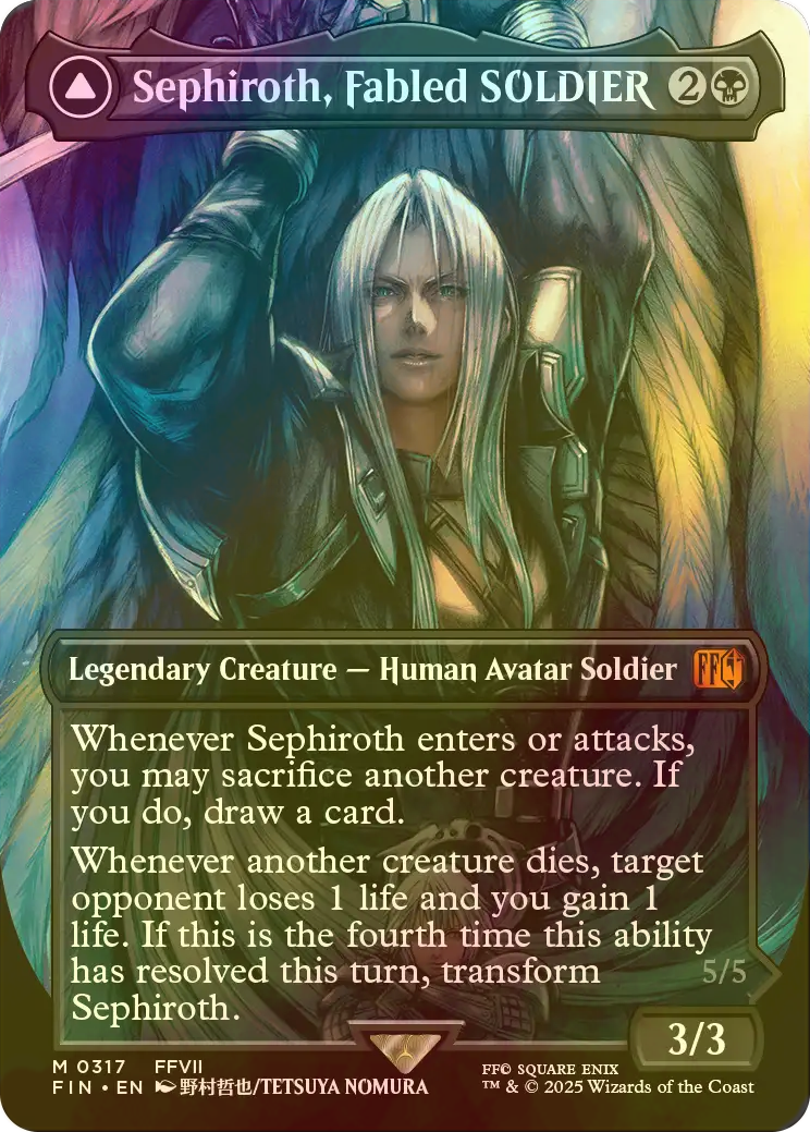 MTG 威名のソルジャー、セフィロス 英語三枚 MTG 威名のソルジャー