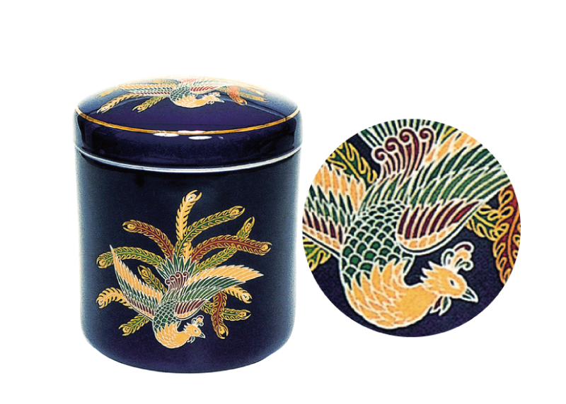 瑠璃 青磁 大理石 骨壺