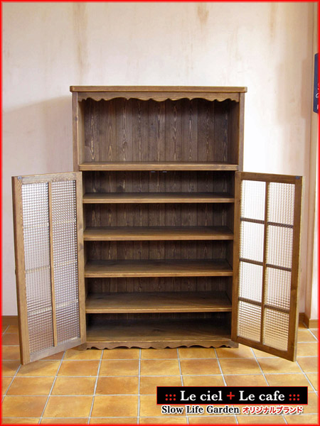 カントリー家具＆パイン家具キャビネットW90／Le cafe（G）