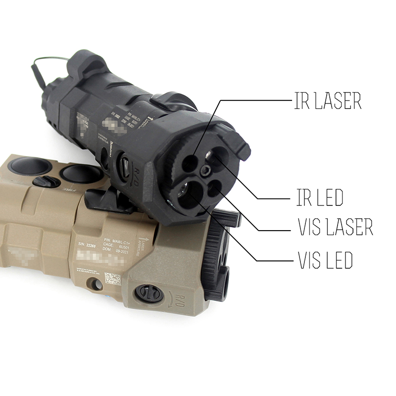 MAWL-C1+ レーザー照準装置、VIS LED/VIS レーザー/IR レーザー/IR LED
