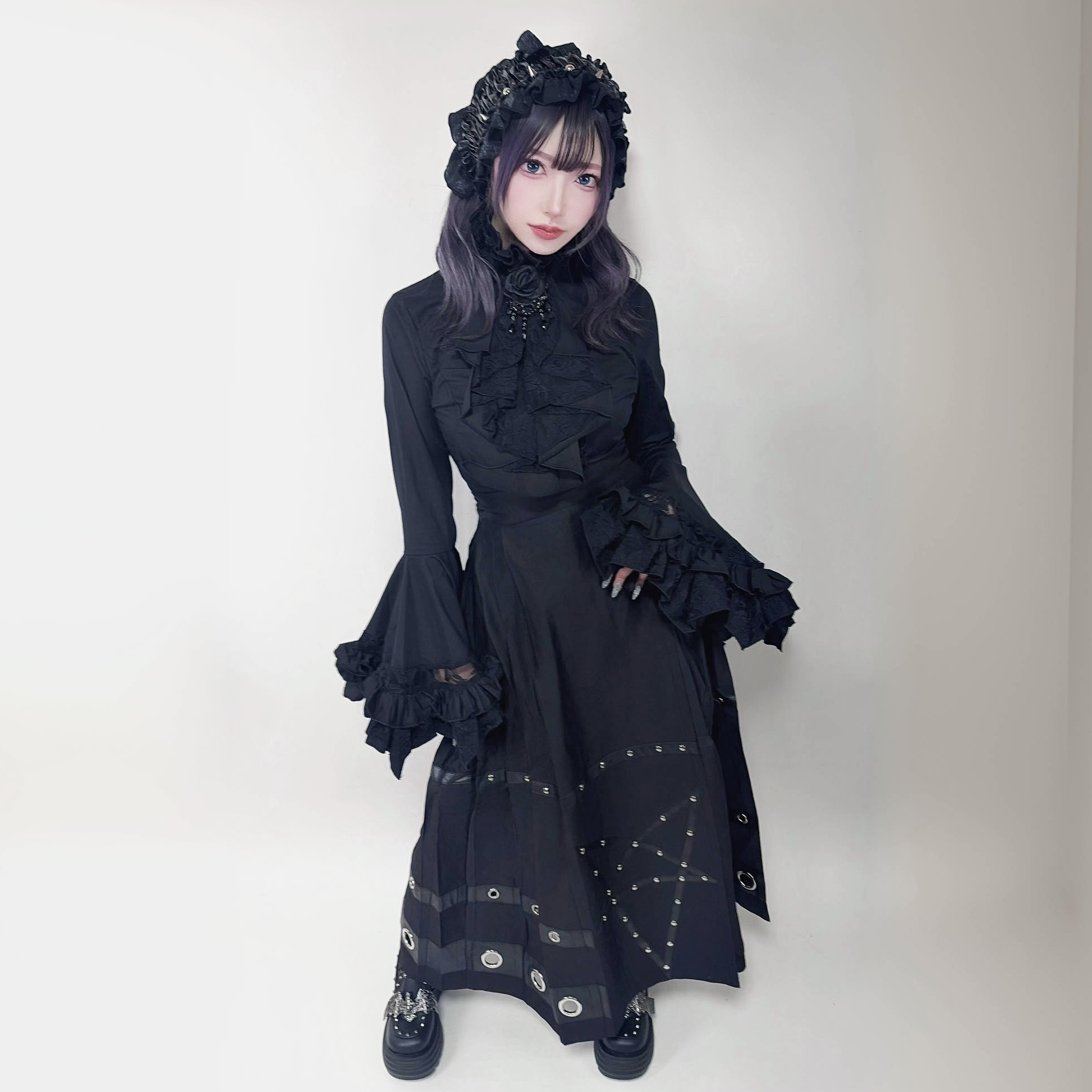 Inverted five-pointed star punk horse face skirt / スカート【Devil