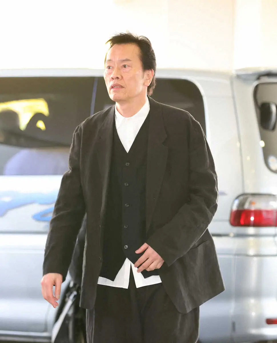 西田敏行さんお別れの会＞お別れの会に参列する遠藤憲一（撮影・白鳥