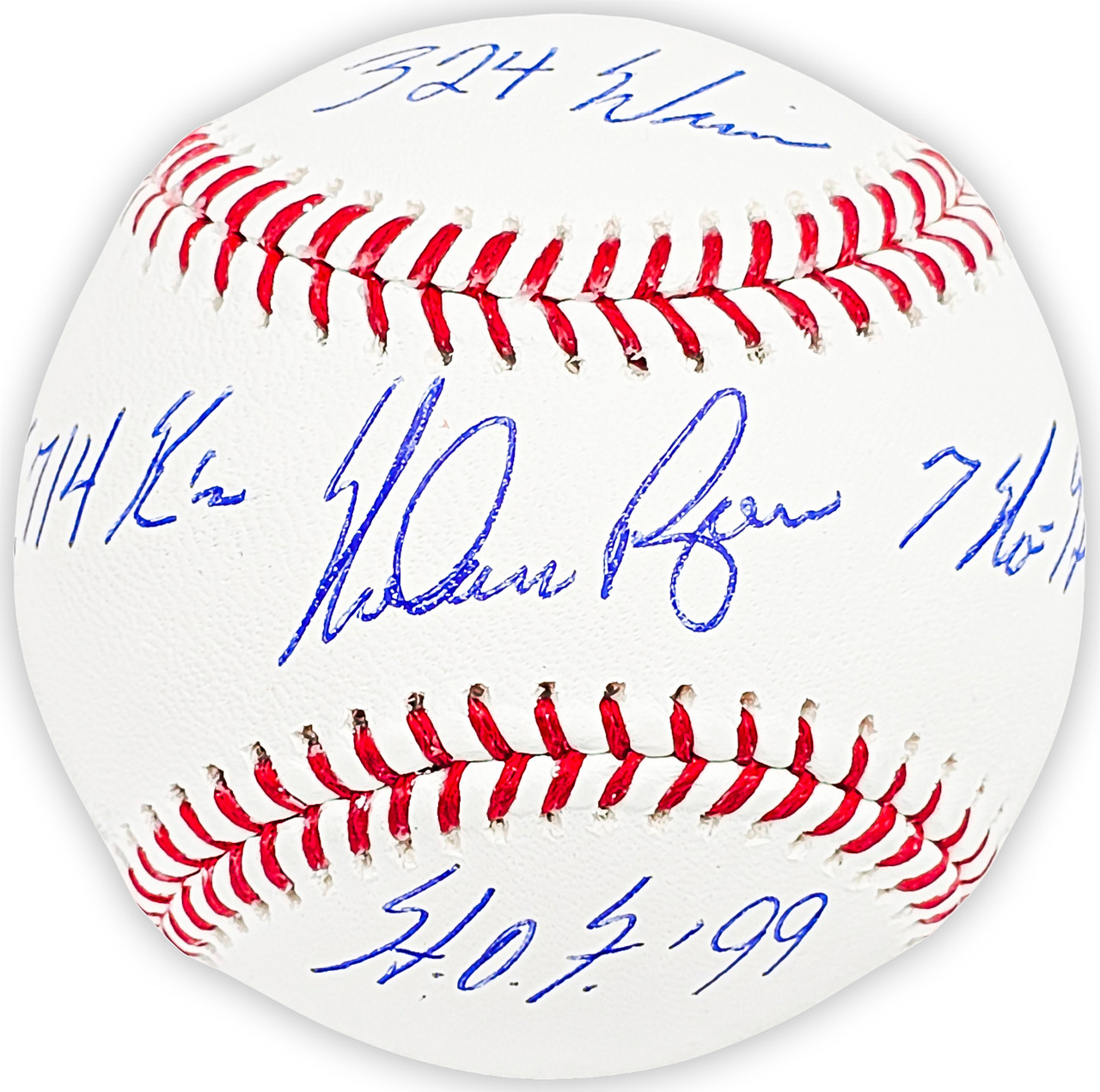 ノーラン・ライアンNolan Ryan直筆サイン 4stats . 7 No Hitter/HOF99