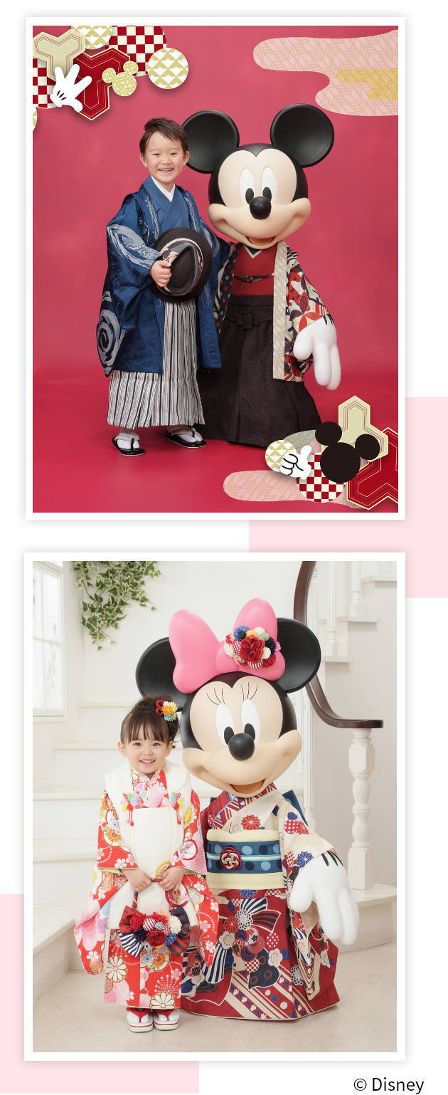 Walt Disney 七五三3歳女の子 ミッキー&ミニー 被布セット Walt Disney