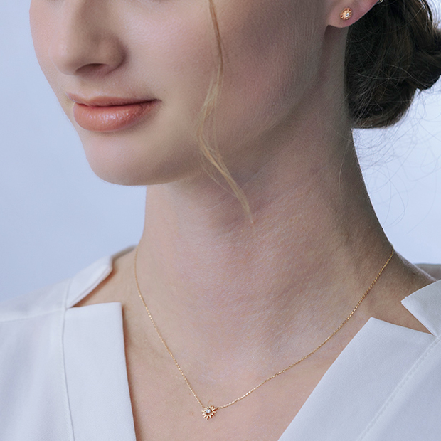 DIAMOND SUNBURST NECKLACE(2JN0943)K10 ネックレス｜スタージュエリー