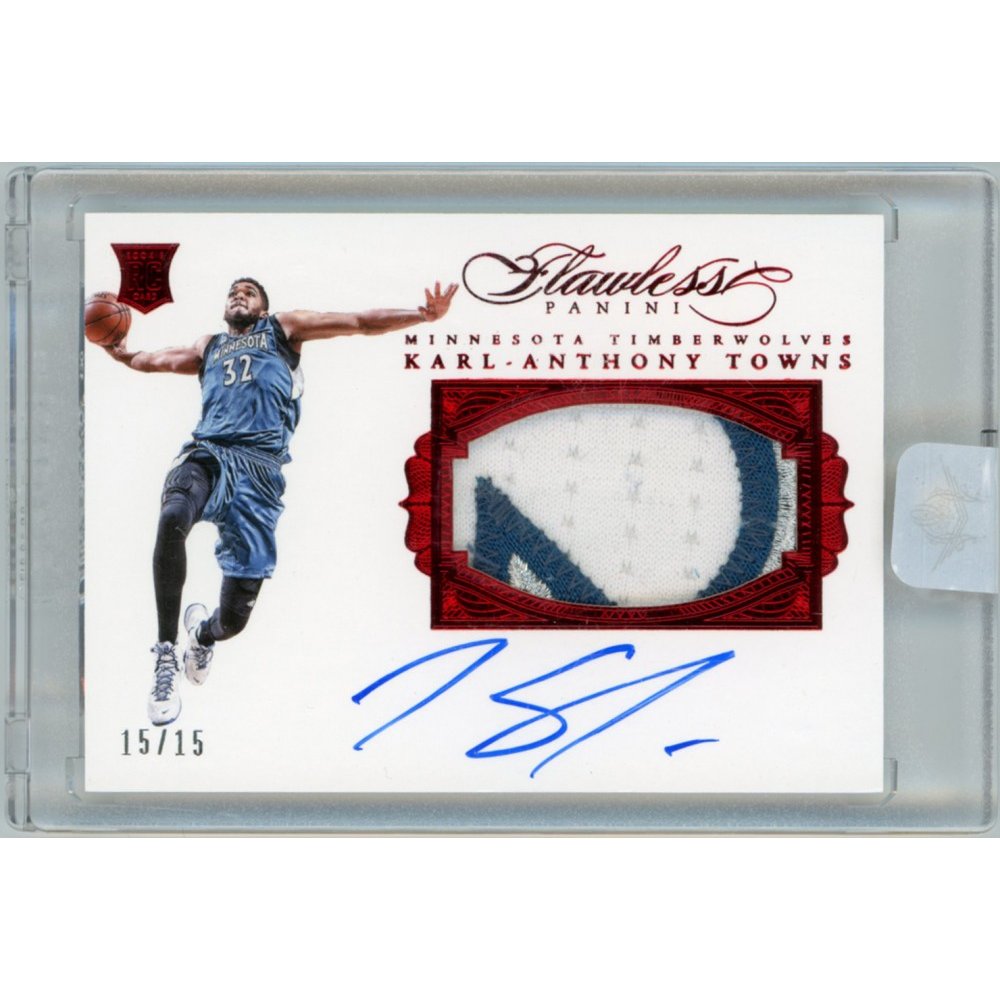 Karl-Anthony Towns 2015-16 Panini Flawless RPA Rookie Patch Auto