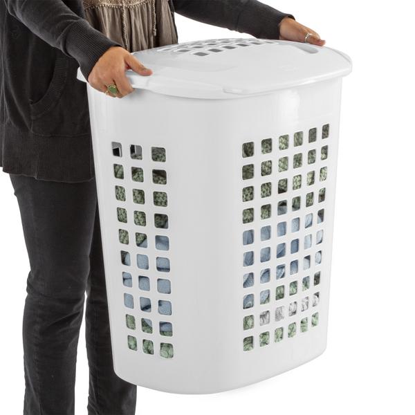 Sterilite 1221 - 2.3 Bushel LiftTop Laundry Hamper White 12218004