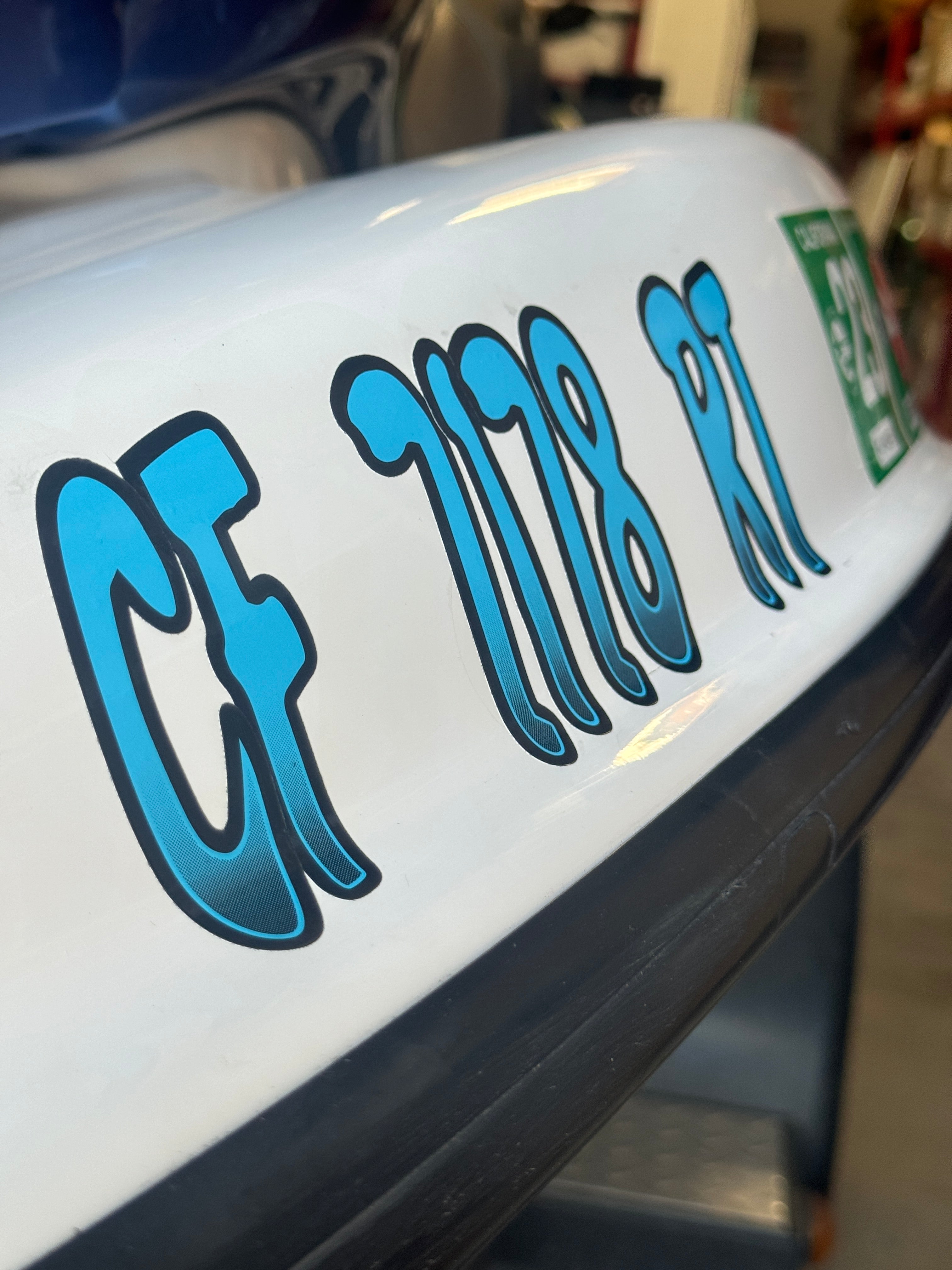 STIFFIE Waveline Mint/Black 3” Boat & PWC Registration Decals • Number