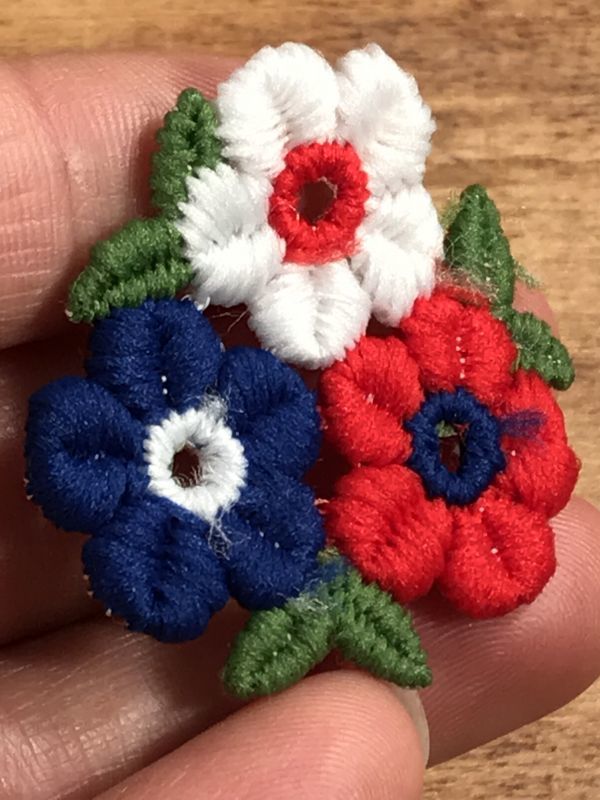 Flowers Embroidery Patch 花 ビンテージ 刺繡ワッペン パッチ 70年代