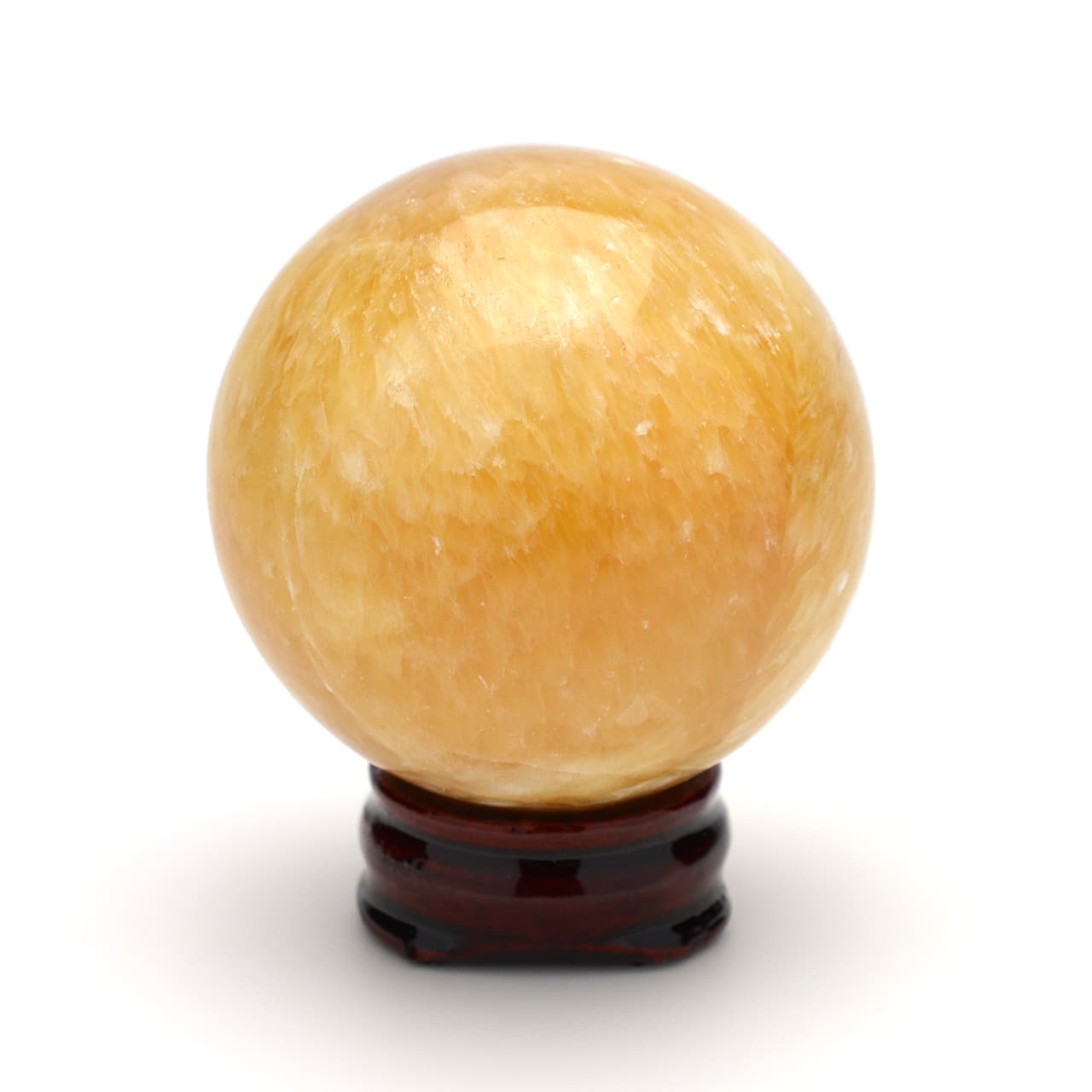 アラゴナイト丸玉スフィア - 約50mm【台座付】 | 天然石置物類のご購入