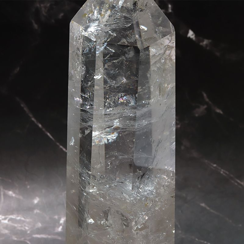 置物 水晶 六角柱 ブラジル産 台付き 浄化 クォーツ パワーストーン