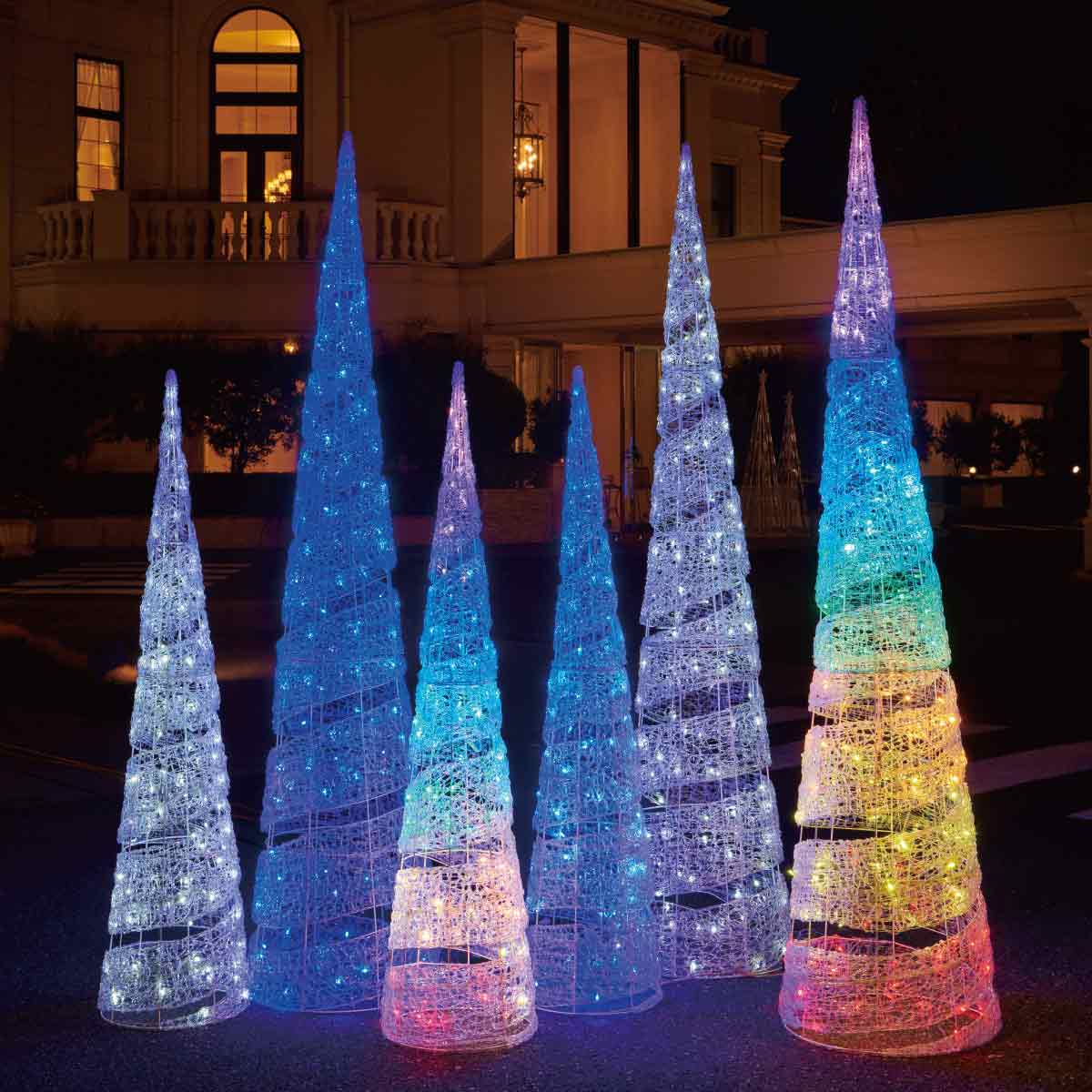LEDスパイラルライト クリスマスツリー 150cm ホワイト