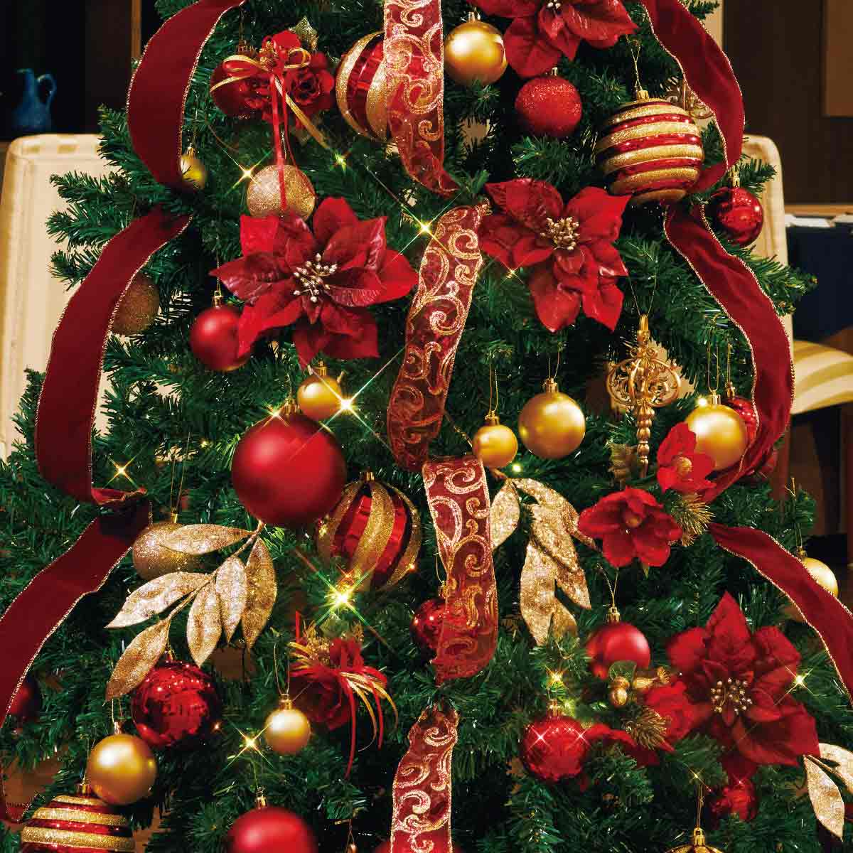 クリスマスツリー キットクリスマス飾りレッド＆ゴールド ツリー キット