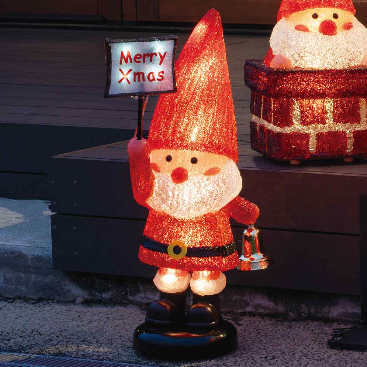 LEDモチーフライト【サンタの森】メリークリスマス 高さ60cm