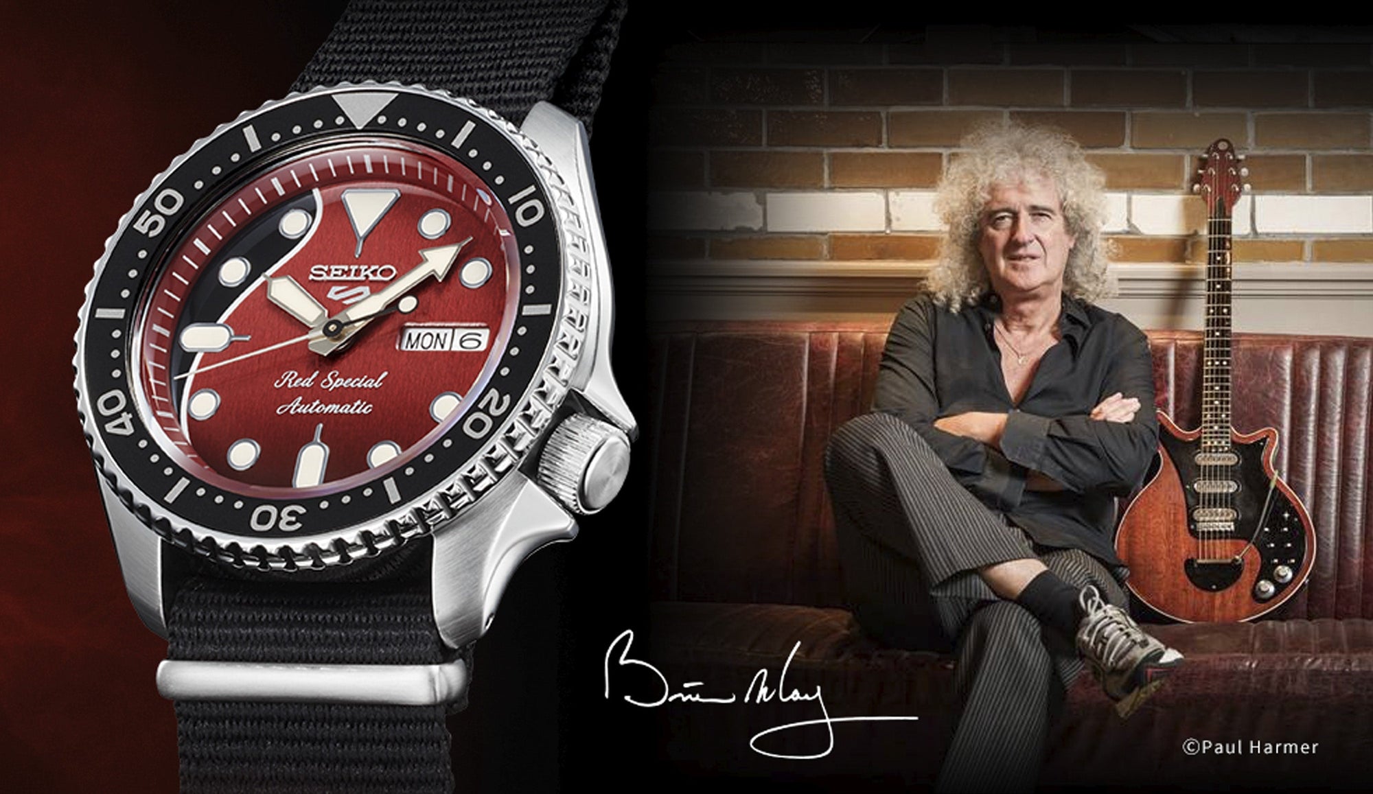 Seiko 5 Sports X Brian May “The Red Special” SRPE83 LE | Strapcode