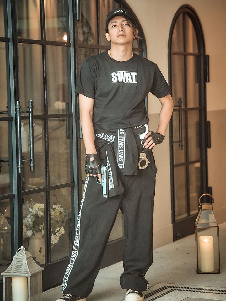SALE!!】【即日発送】SWATコスチューム 【コスプレ2点セット】【S-XXL
