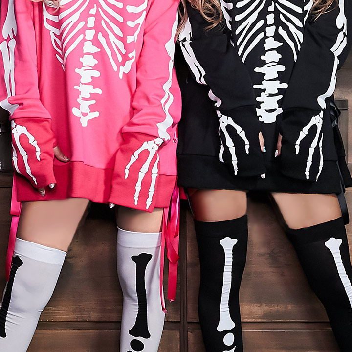 値下げ！】【ハロウィン】スカルプリントパーカーコスプレ【S-XLサイズ